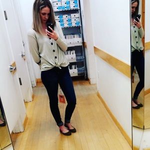 Long Sleeve Front Tie Top